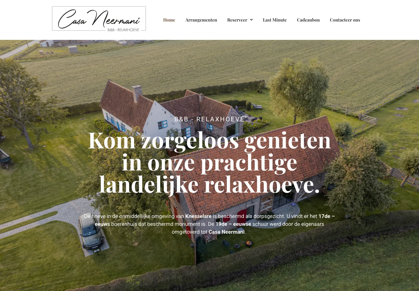 De website van Casa Neermani.