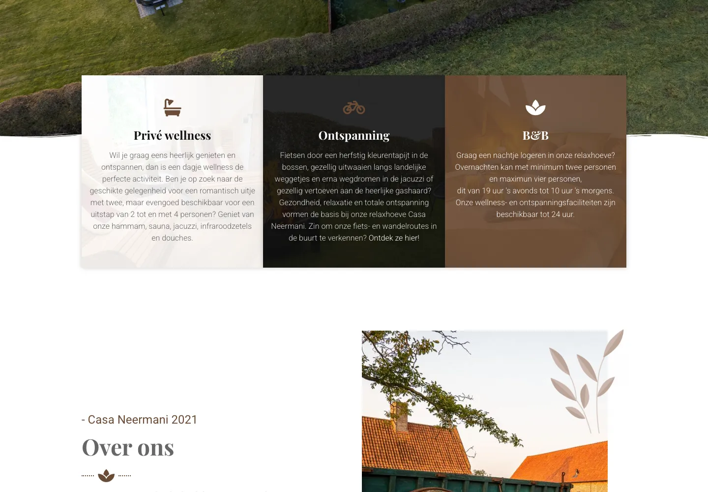 Detail van de website van Casa Neermani.
