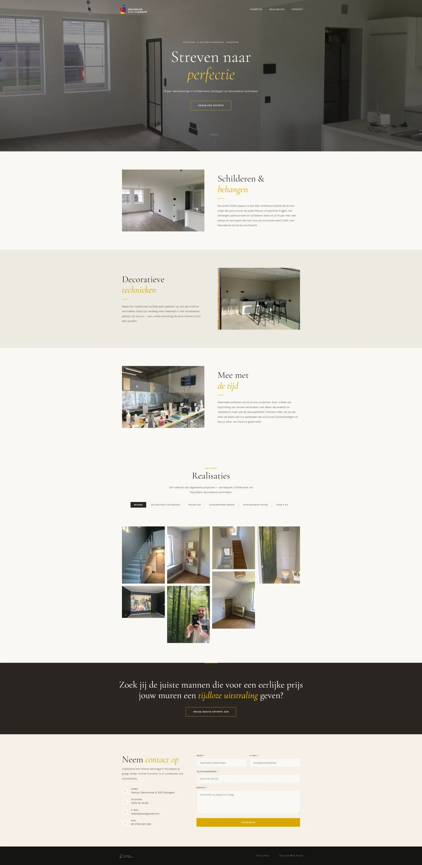 Nieuwe website van Decoratie Dielis Lapauw