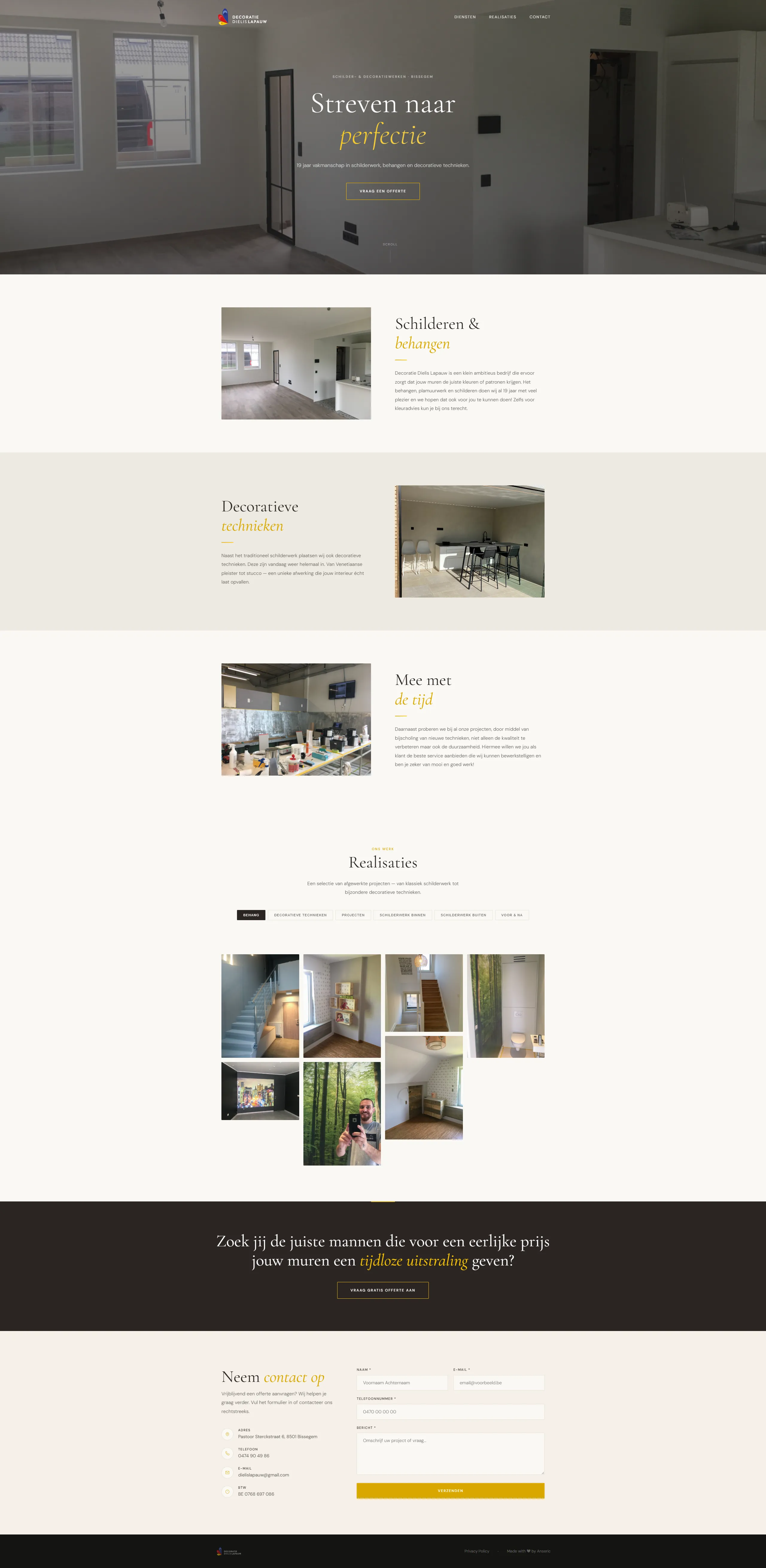 Nieuwe website van Decoratie Dielis Lapauw