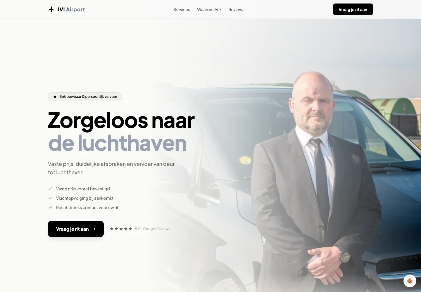 De website van JVI Airport.