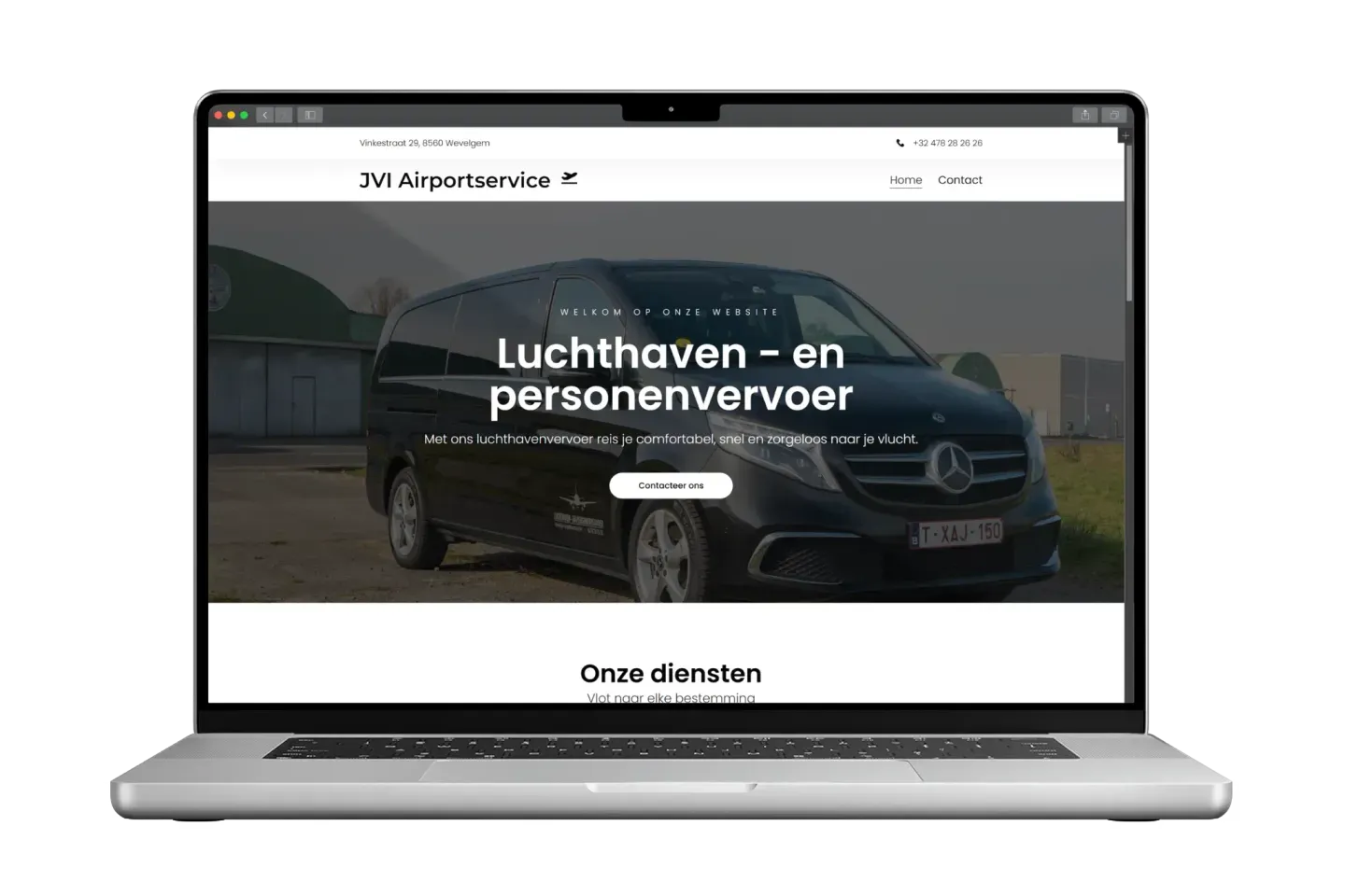 JVI Airport op laptop