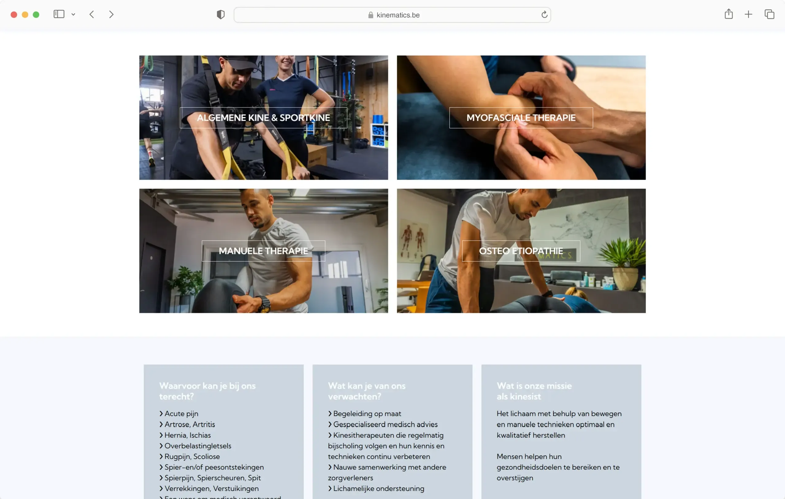 Kine-Matics in browserweergave