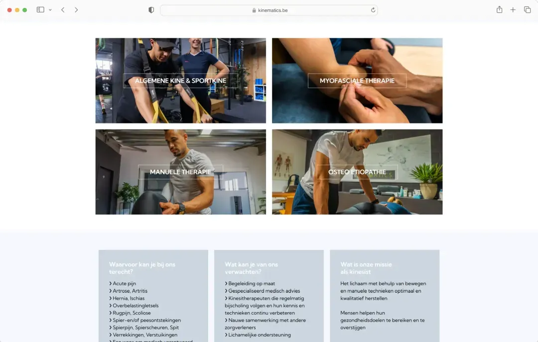 Kine-Matics in browserweergave