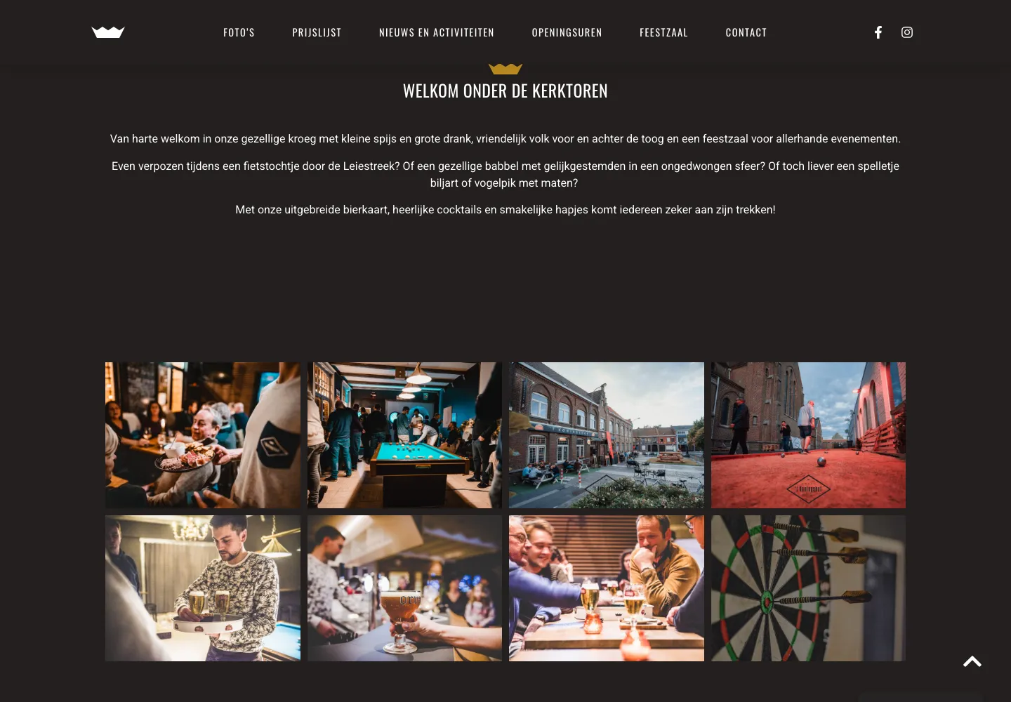 Detail van de website van Kroeg Koningshof.