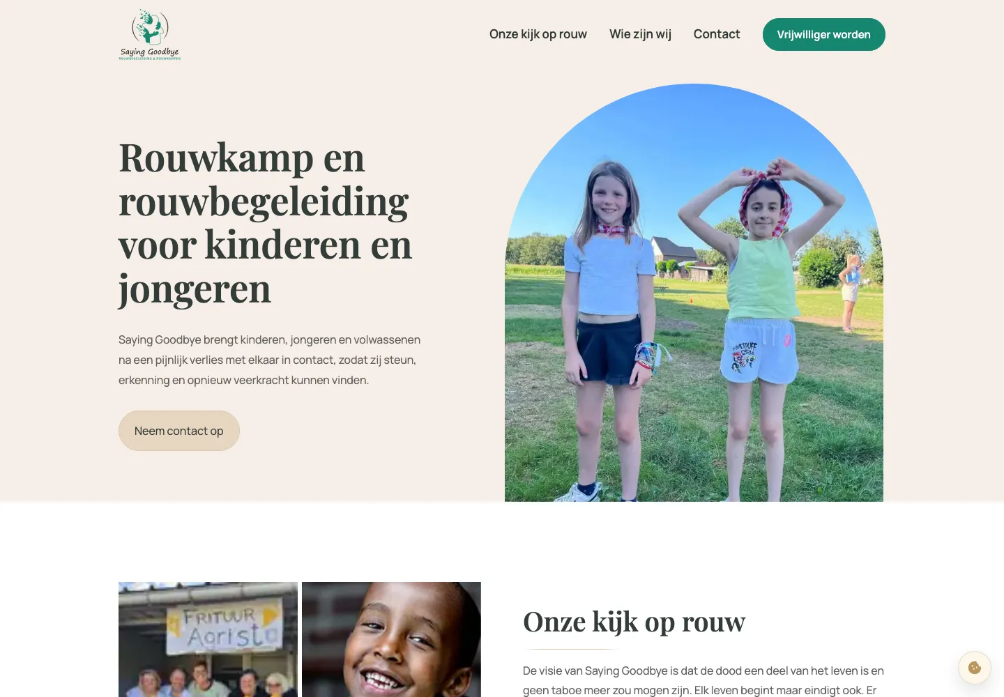De website van Saying Goodbye.