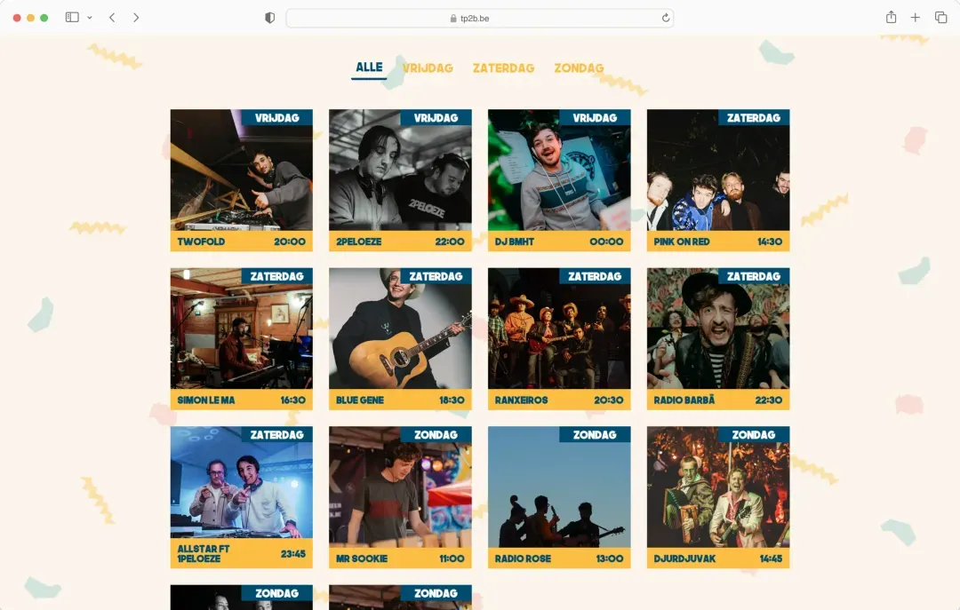 De website van TP2B.