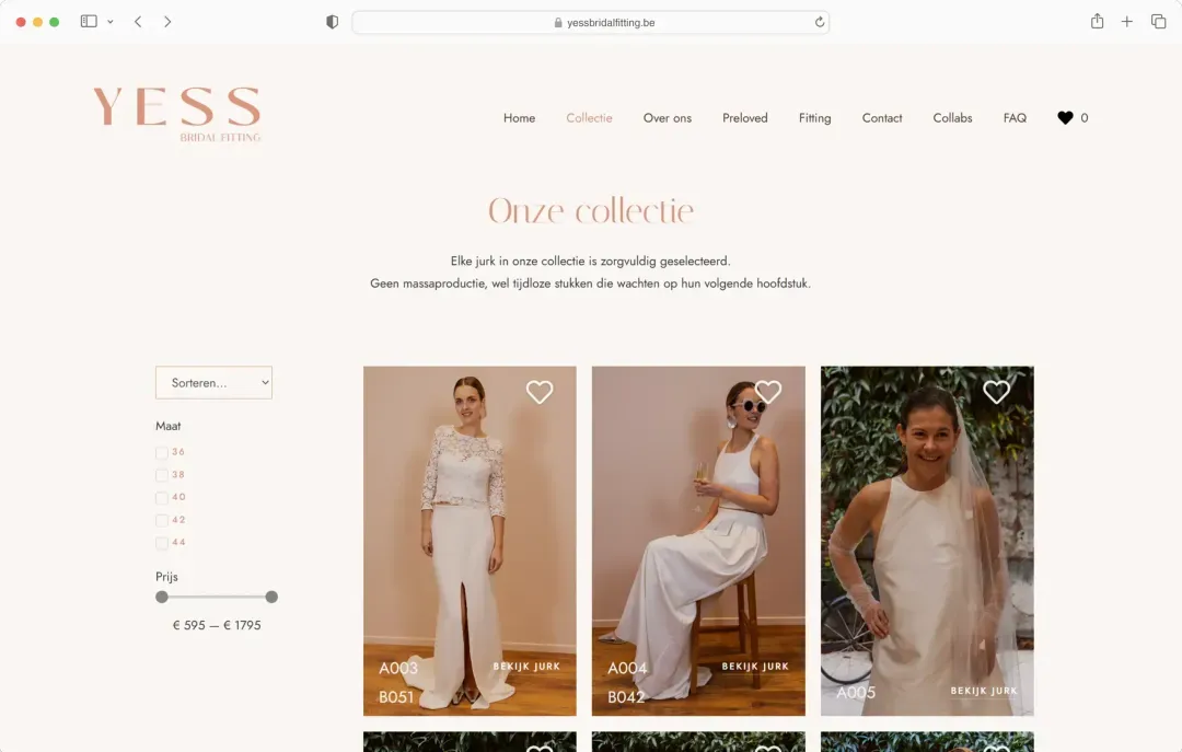 YESS Bridal Fitting in browserweergave