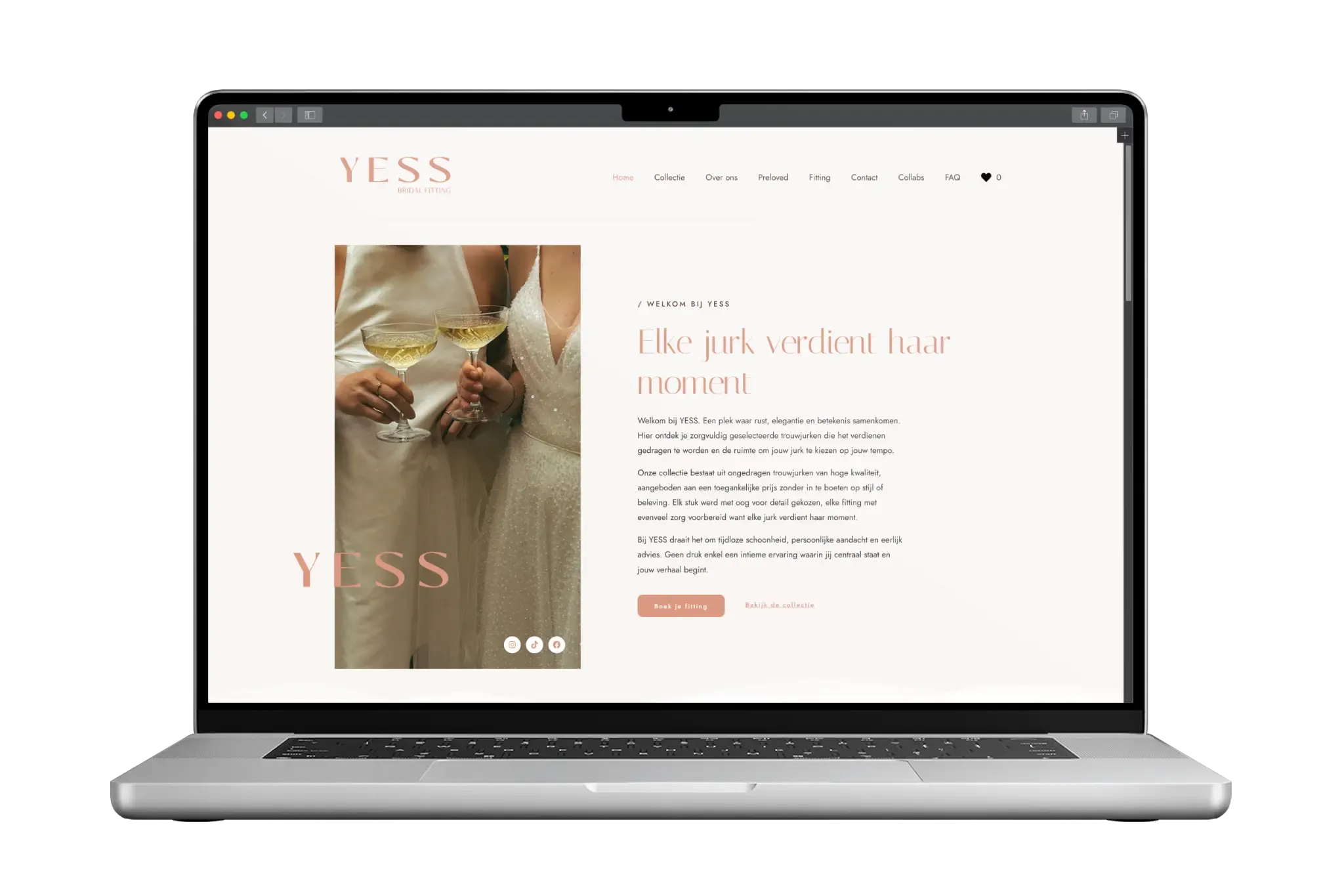 YESS Bridal Fitting op laptop